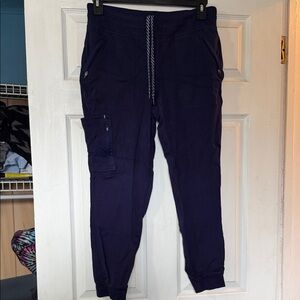 Navy Blue Knit Scrub Jogger Pants